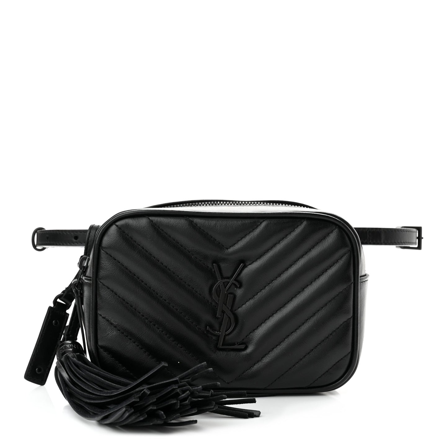 Calfskin Matelasse Monogram Lou Belt Bag Black