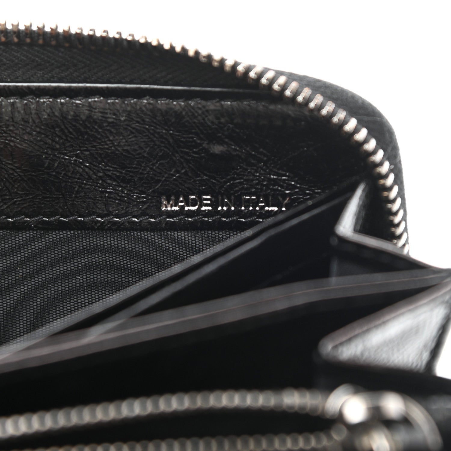 Valentino Garavani Craquele Calfskin Rockstud Zip Around Wallet Black 7 of 10