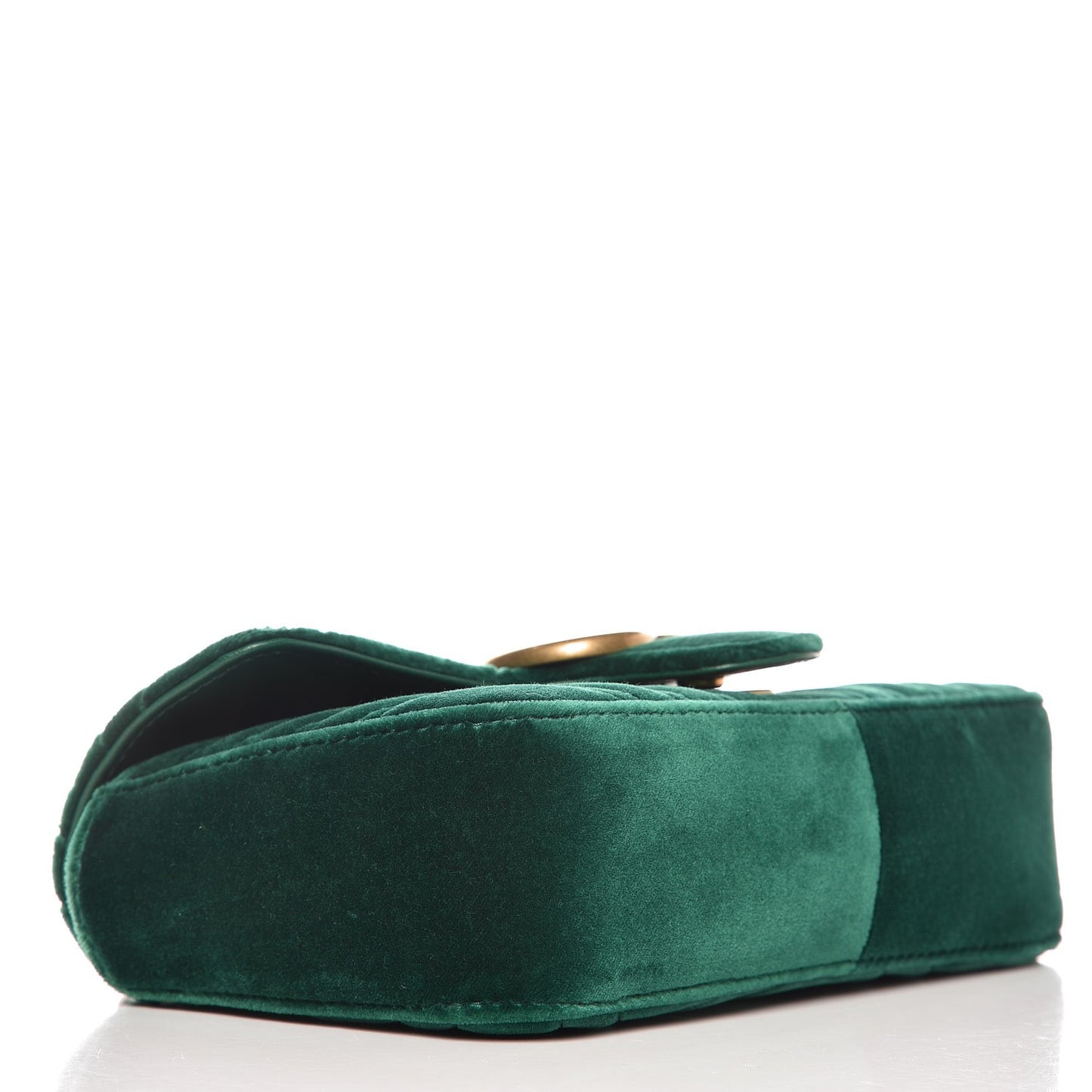 Velvet Matelasse Mini GG Marmont Shoulder Bag Emerald