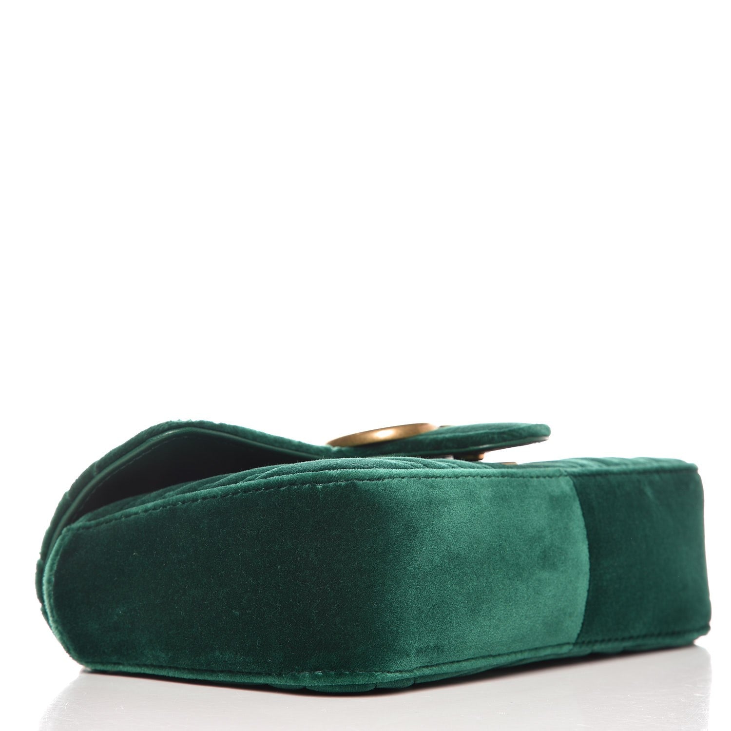 Gucci Velvet Matelasse Mini GG Marmont Shoulder Bag Emerald 3 of 7