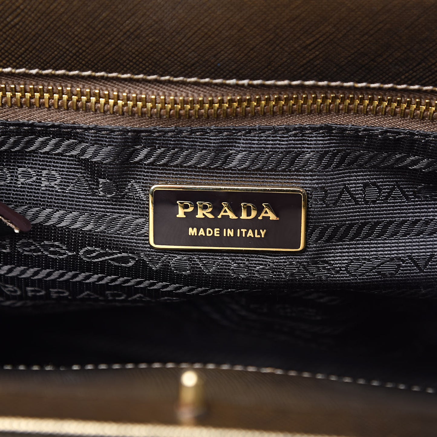 Metallic Saffiano Canvas Frame Bag Bronzo
