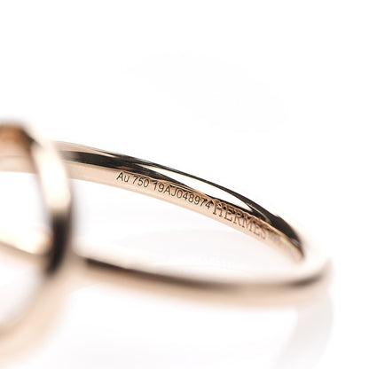 Hermes 18K Rose Gold Diamond PM Echappee Ring 54 6.75 6 of 7