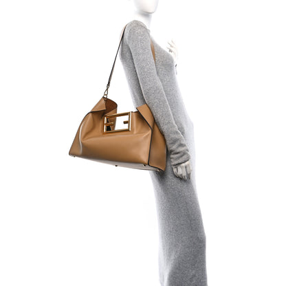 Fendi Vitello King Medium Fendi Way Tote Miele Scuro 2 of 10