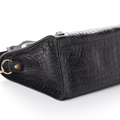 Balenciaga Calfskin Crocodile Embossed Giant 12 Gold Hardware City Black 6 of 7