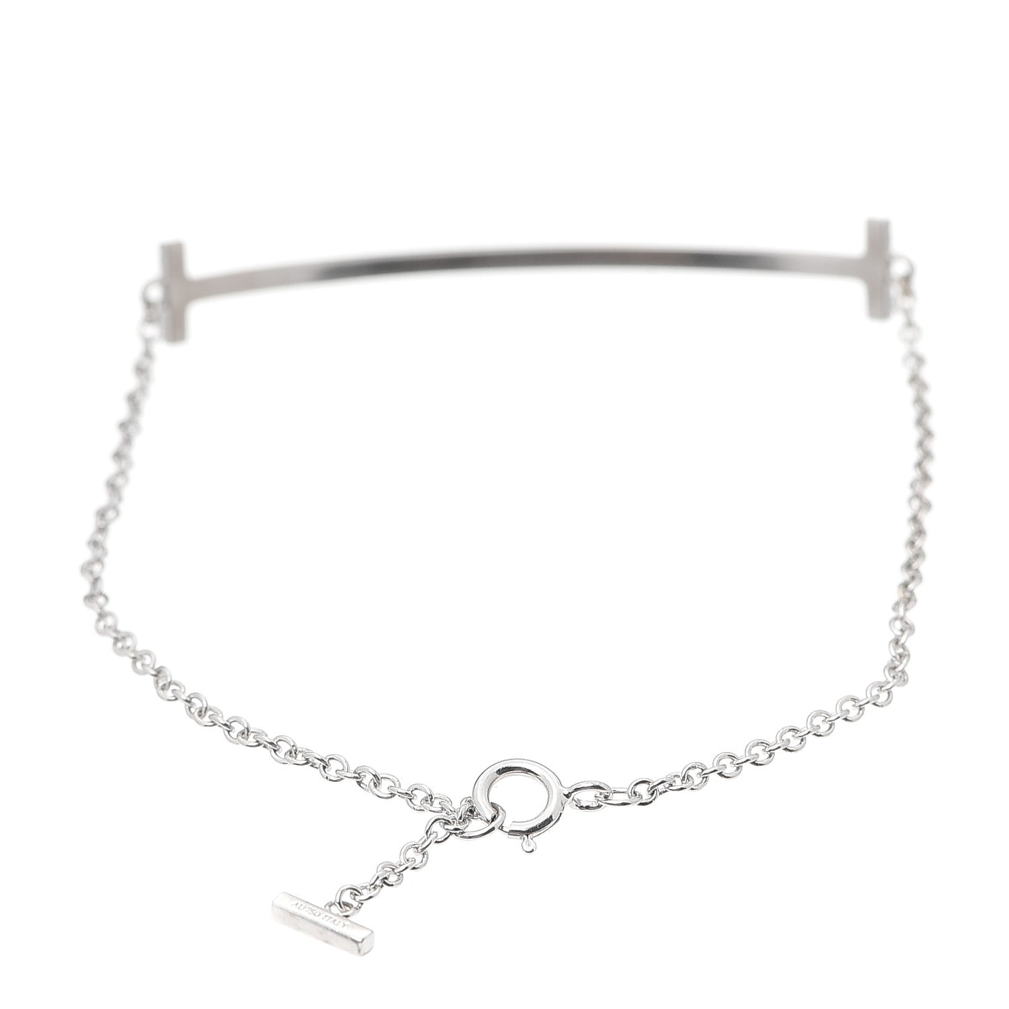 18K White Gold Diamond T Smile Bracelet