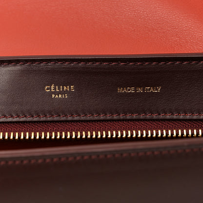 Celine Smooth Calfskin Medium Tri-Color Trapeze Rust Burgundy Red 6 of 15