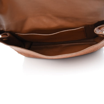 Prada Ostrich Convertible Top Handle Tote Cognac 8 of 10