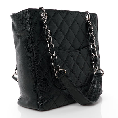 Chanel Caviar Quilted Petit Shopping Tote PST Black 3 of 11