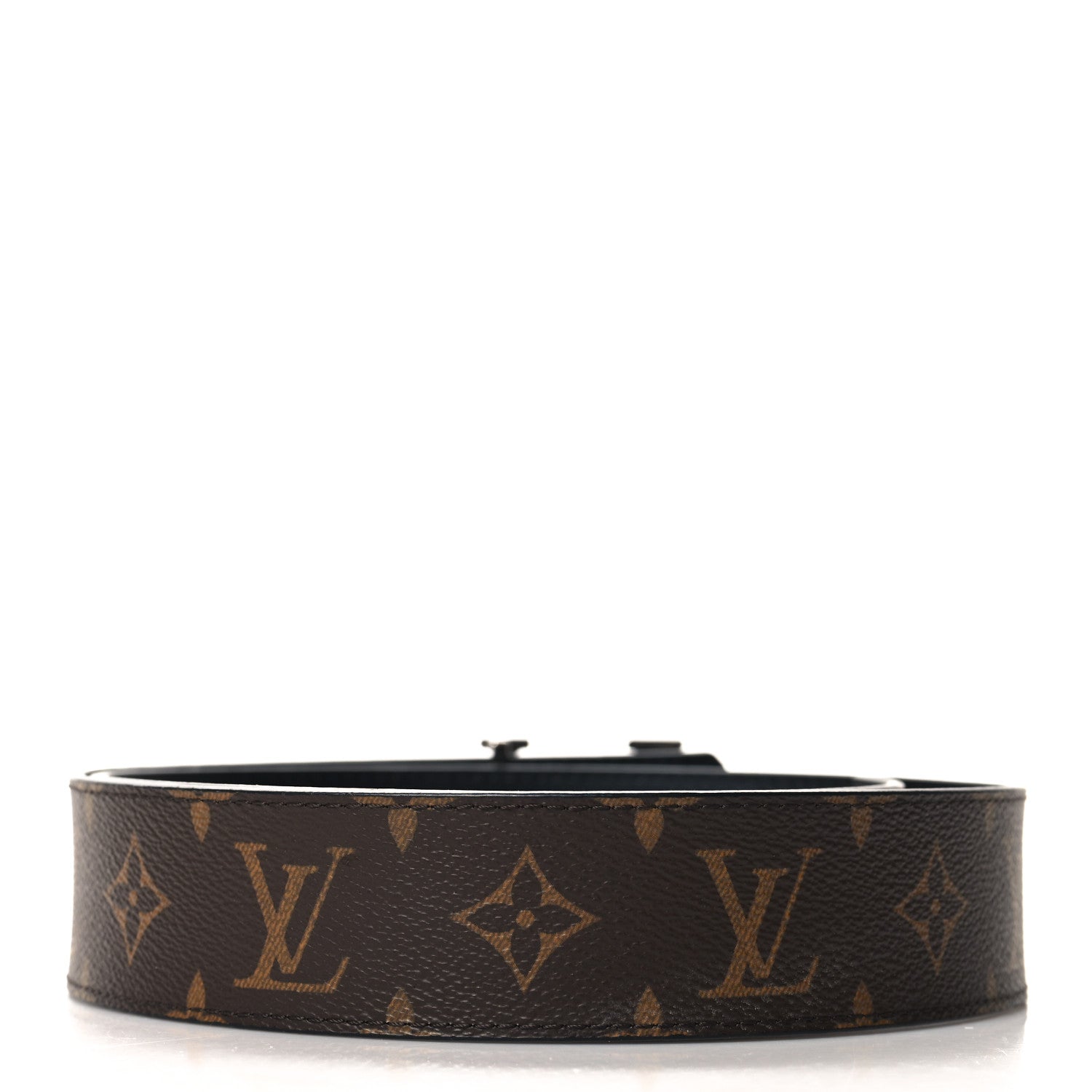 Louis Vuitton Calfskin Monogram 40mm LV Initiales Reversible Belt 85 34 Black 2 of 5