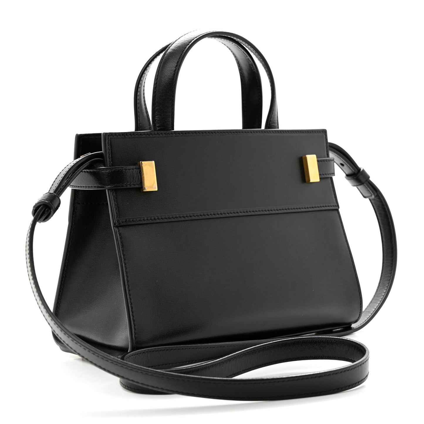 Smooth Calfskin Manhattan Nano Shopper Tote Black
