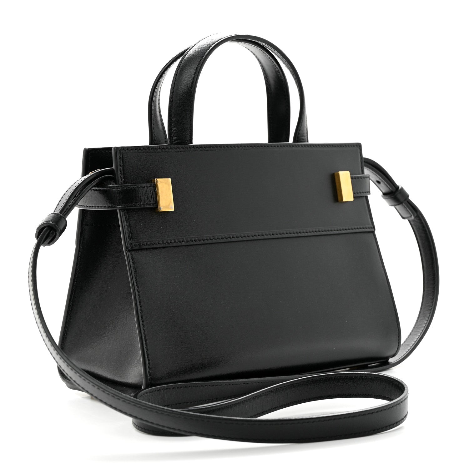 Saint Laurent Smooth Calfskin Manhattan Nano Shopper Tote Black 3 of 11