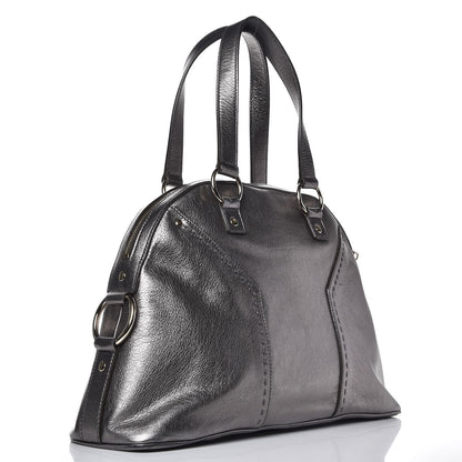 Saint Laurent Metallic Calfskin Large Muse Gunmetal 3 of 7