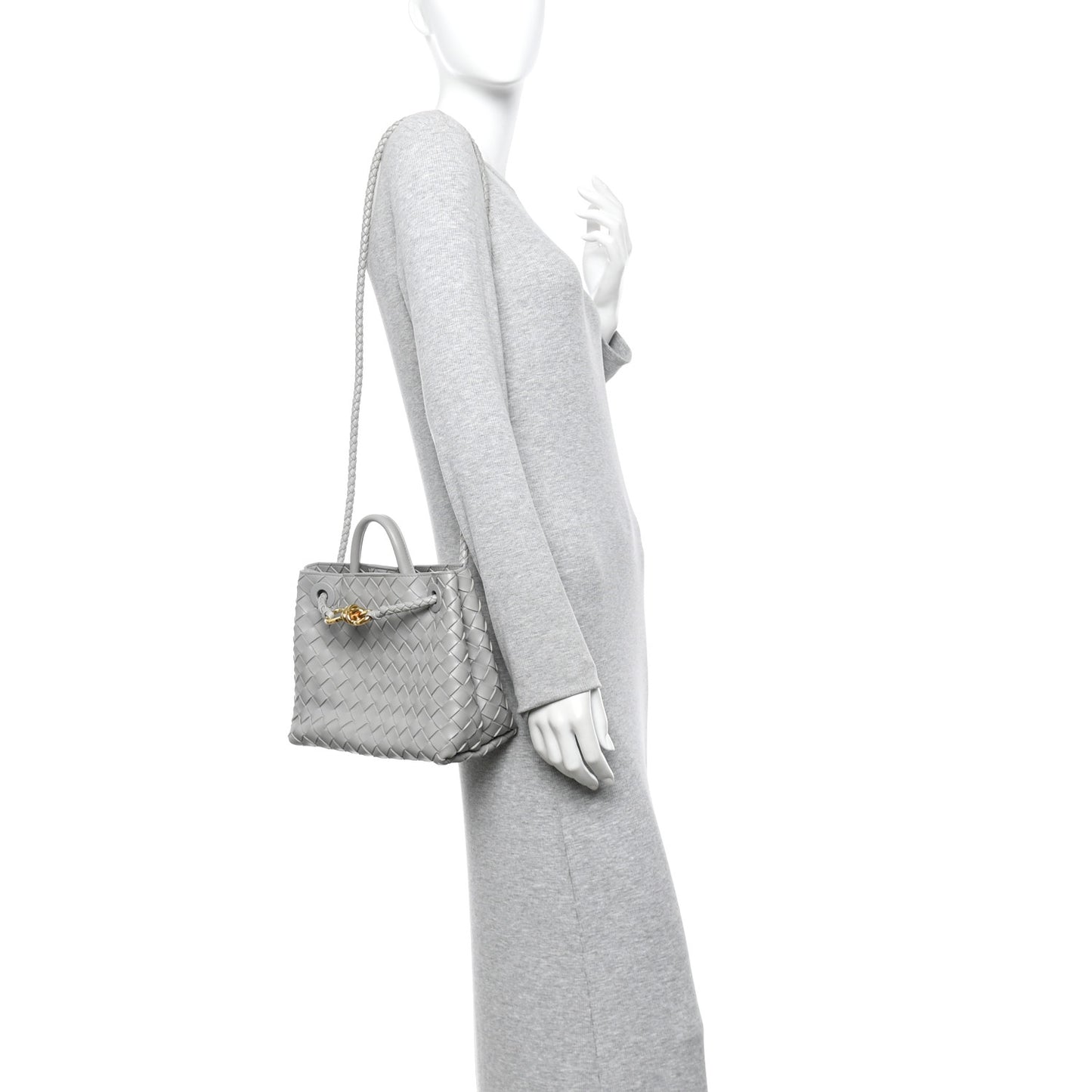 Nappa Intrecciato Small Andiamo Shoulder Bag Sterling