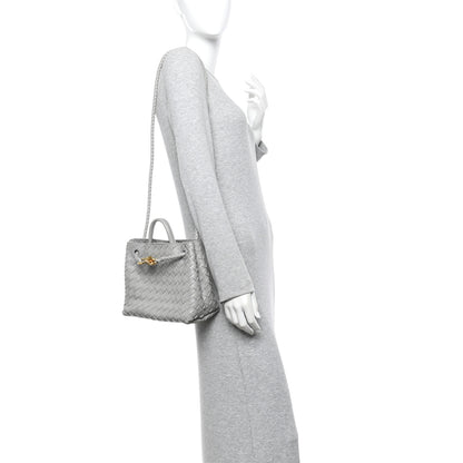 Bottega Veneta Nappa Intrecciato Small Andiamo Shoulder Bag Sterling 2 of 9
