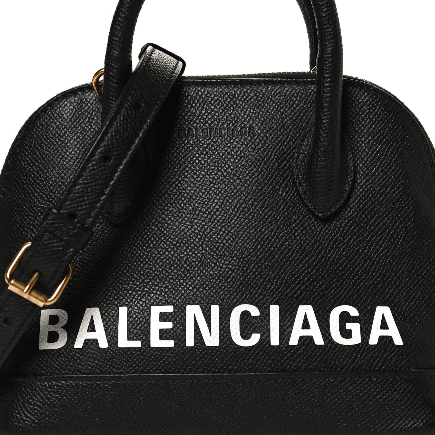 Balenciaga Signature Grained Calfskin XXS Ville Top Handle Bag Black White 7 of 13