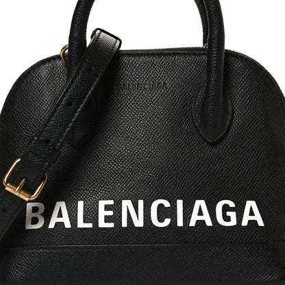 Balenciaga Signature Grained Calfskin XXS Ville Top Handle Bag Black White 7 of 13