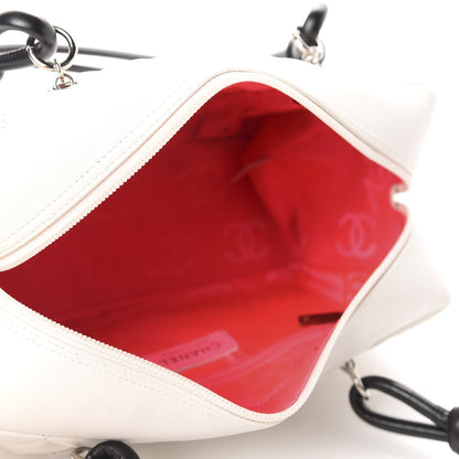 Chanel Calfskin Quilted Large Cambon Bowler White Black 5 of 13