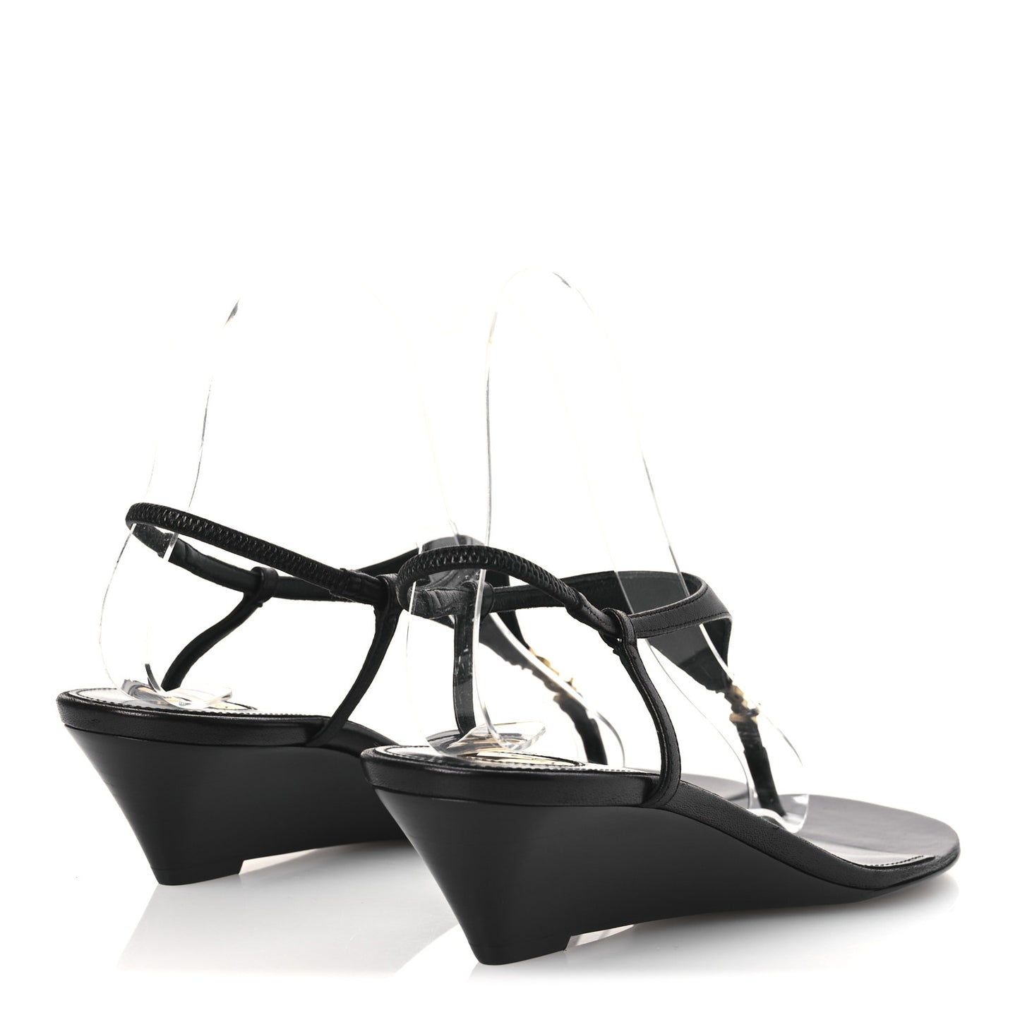 Smooth Calfskin Cassandra Monogram Sandals 38 Black
