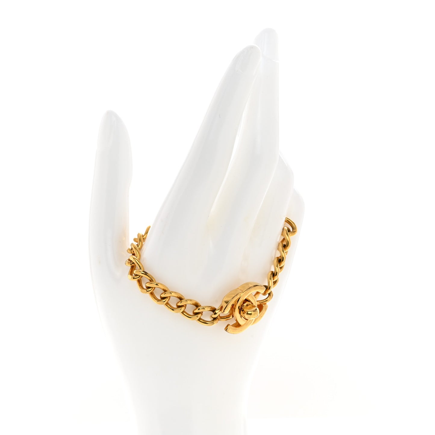 Metal CC Turnlock Bracelet Gold
