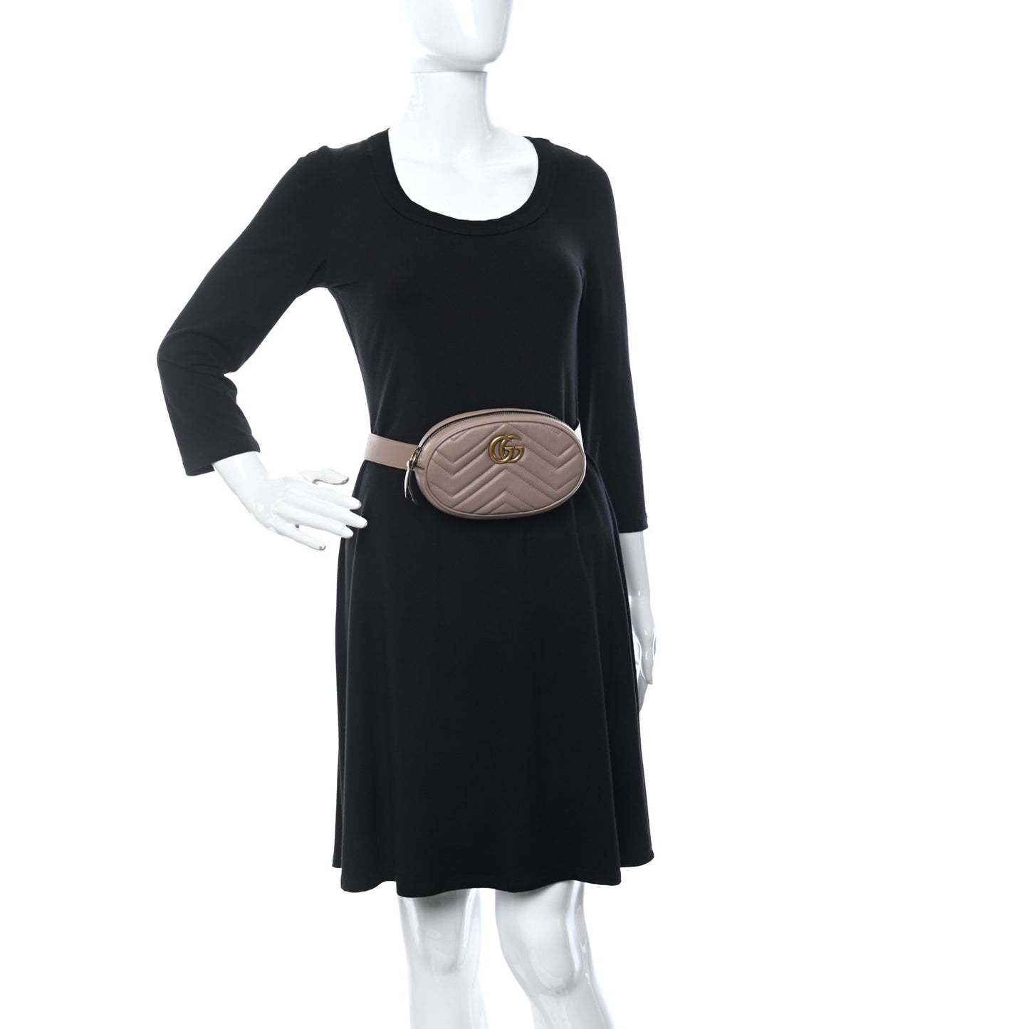 Calfskin Matelasse GG Marmont Belt Bag 85 34 Porcelain Rose