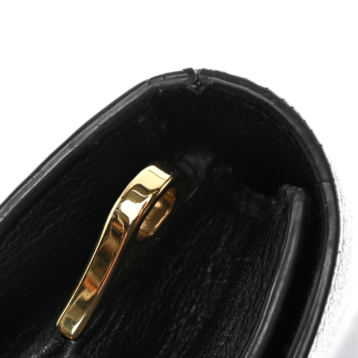 Vitello Daino Double Strap Flap Crossbody Black
