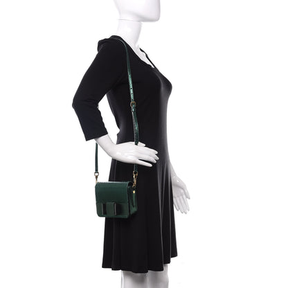 Burberry Metallic Snakeskin Mini Berkeley Crossbody Dark Green 2 of 10