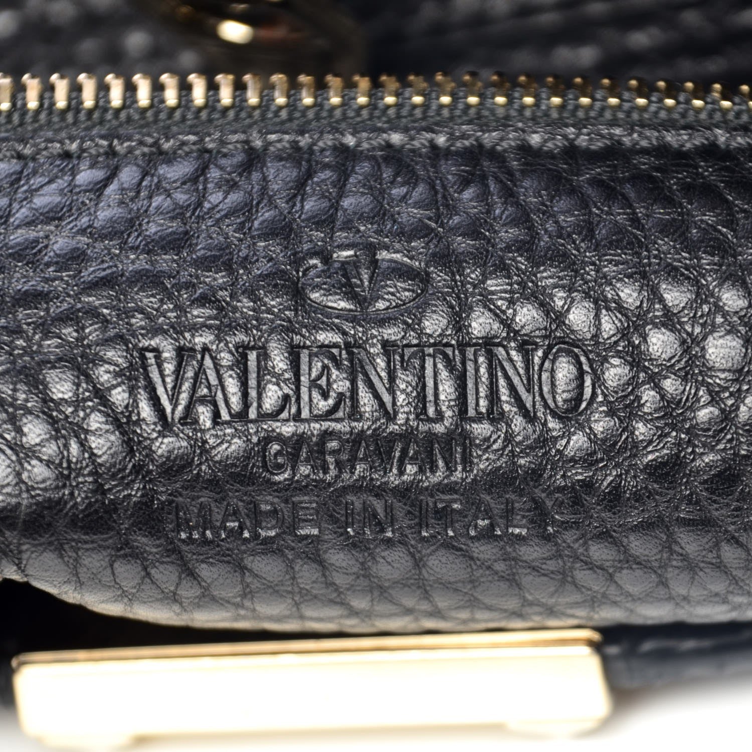 Valentino Garavani Pebbled Calfskin Small Rockstud Flip-Lock Messenger Bag Black 6 of 6