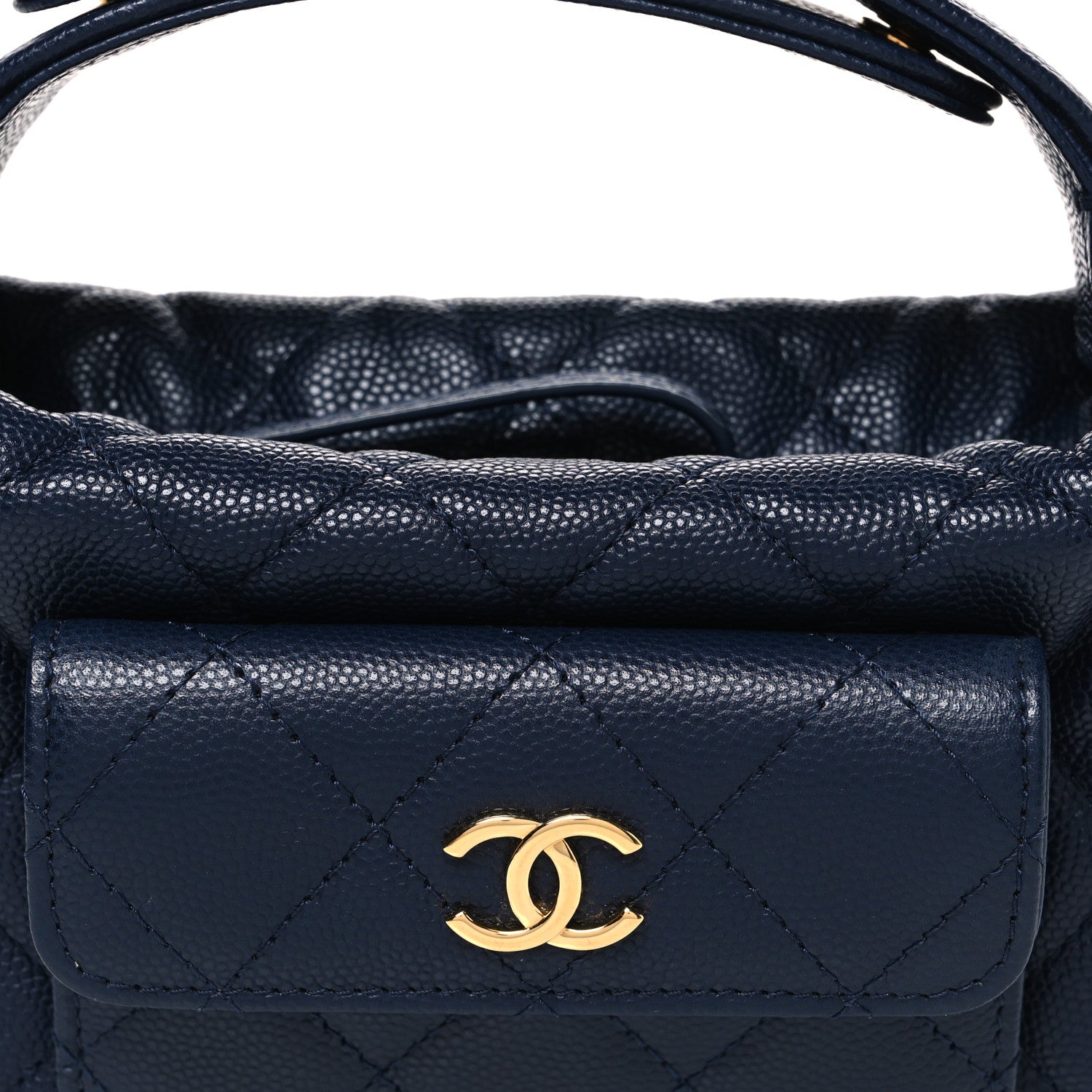 Chanel Caviar Quilted Polly Pocket Pouch Hobo Navy 8 of 11