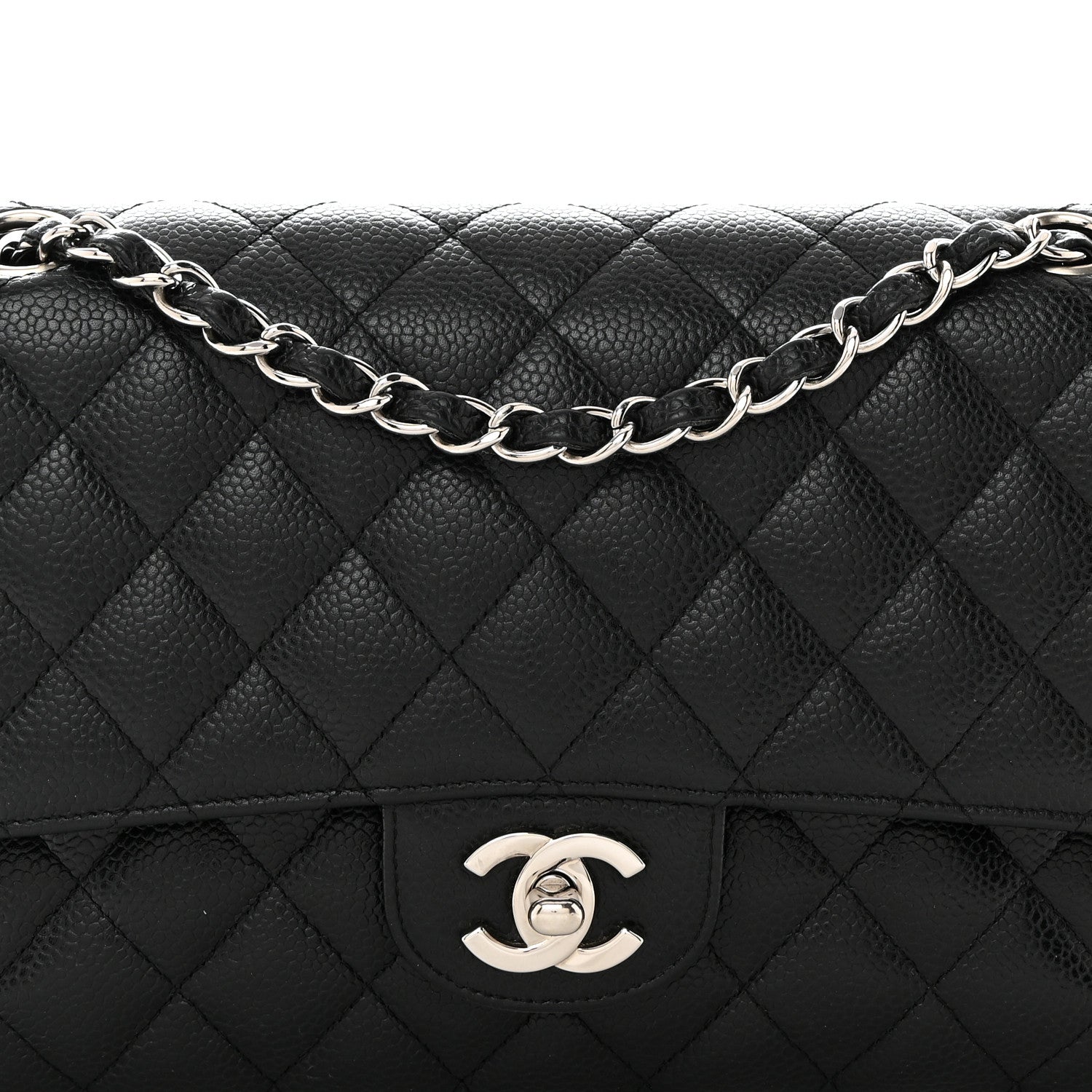 Chanel Caviar Quilted Medium Double Flap Black 8 of 10