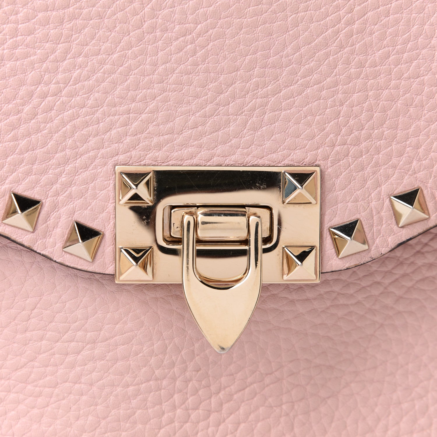 Valentino Garavani Pebbled Calfskin Medium Rockstud Flip Lock Crossbody Bag Loto 7 of 9