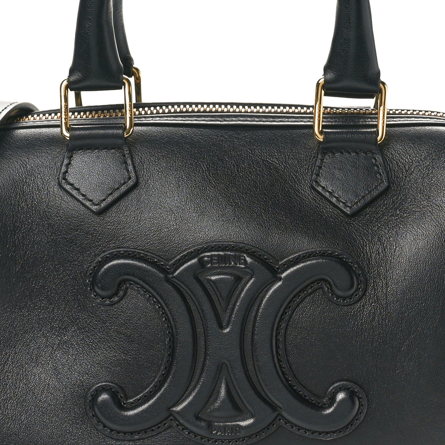 Smooth Calfskin Triomphe Small Boston Bag Black