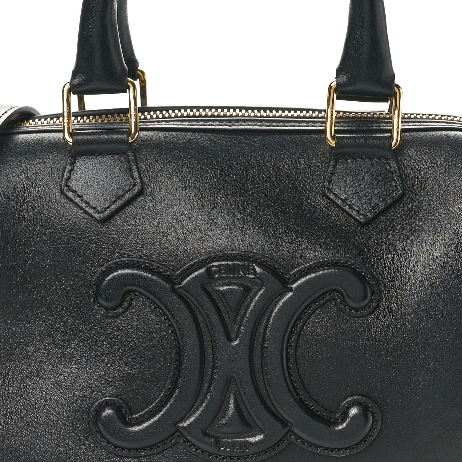 Celine Smooth Calfskin Triomphe Small Boston Bag Black 7 of 9