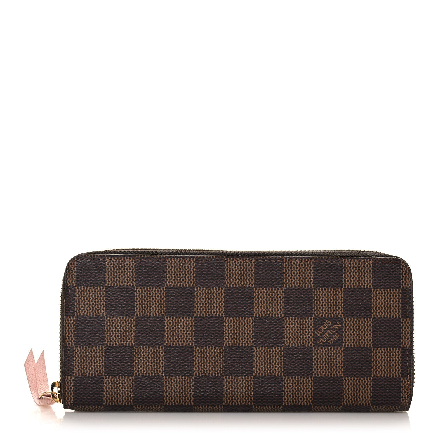 Louis Vuitton Damier Ebene Clemence Wallet Rose Ballerine 1 of 14