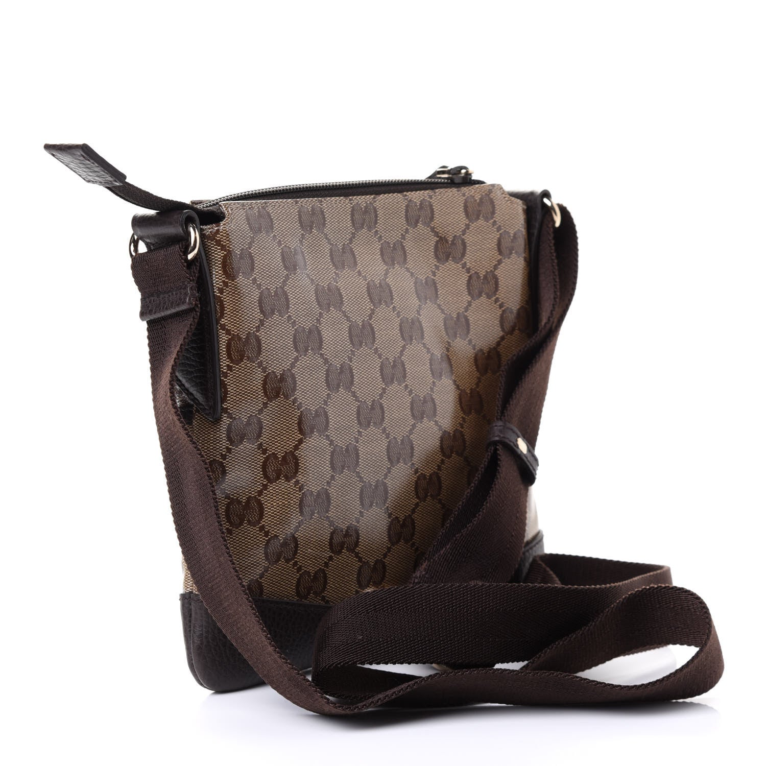 Gucci Crystal Monogram Small Flat Messenger Bag Dark Brown 2 of 4