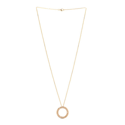 Cartier 18K Yellow Gold 3 Diamonds LOVE Pendant Necklace 3 of 6