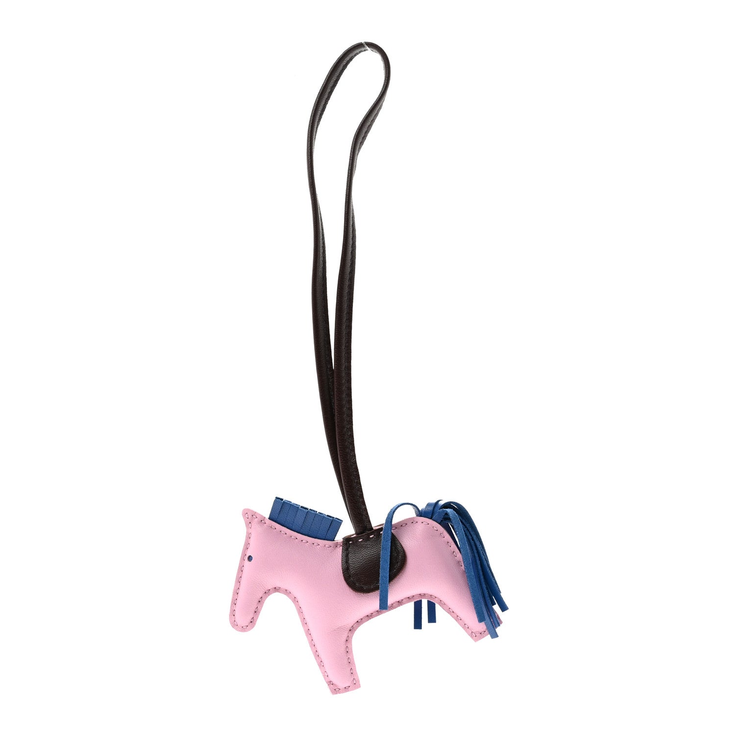Hermes Milo Lambskin Grigri Rodeo Horse Bag Charm PM Mauve Sylvestre Bleu France Rouge Sellier 1 of 4