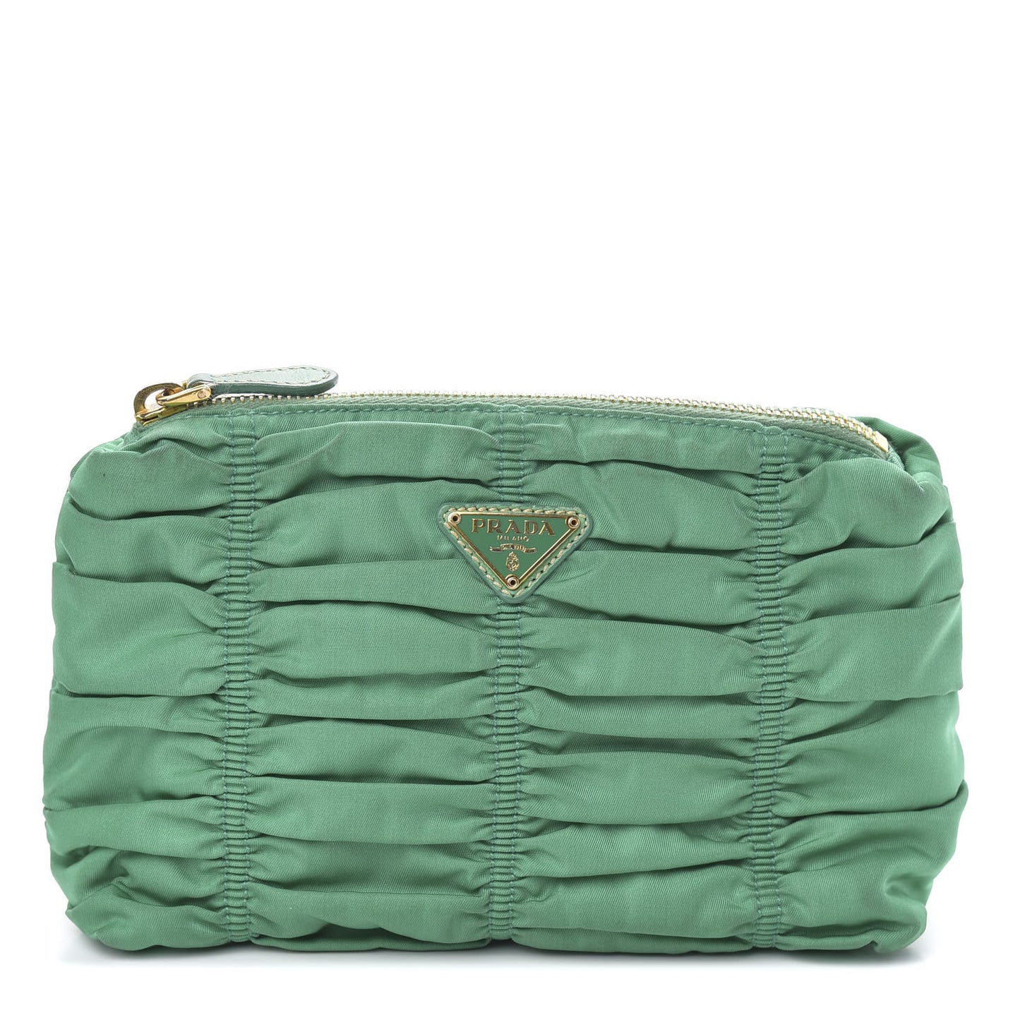 Tessuto Nylon Gaufre Cosmetic Pouch Mint Green