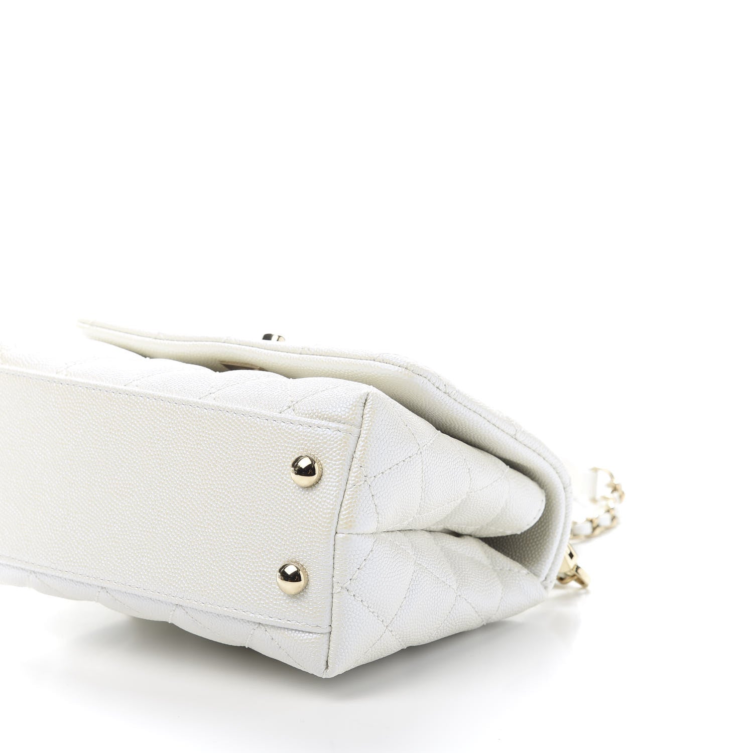 Chanel Iridescent Caviar Quilted Extra Mini Coco Handle Flap White 9 of 11