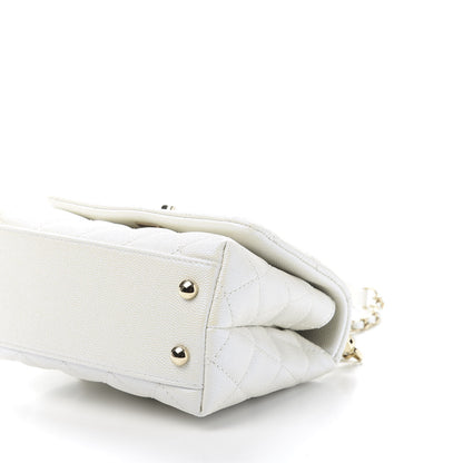 Chanel Iridescent Caviar Quilted Extra Mini Coco Handle Flap White 9 of 11
