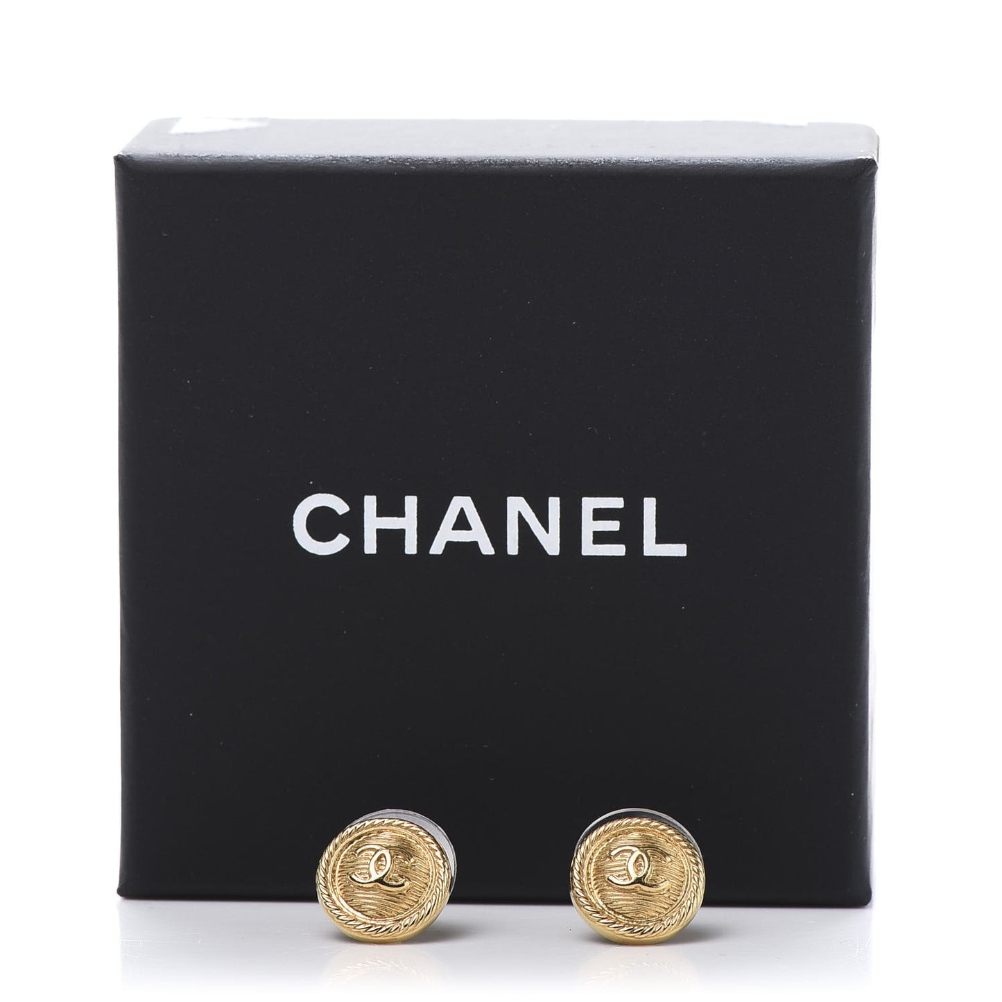 CC Button Earrings Gold