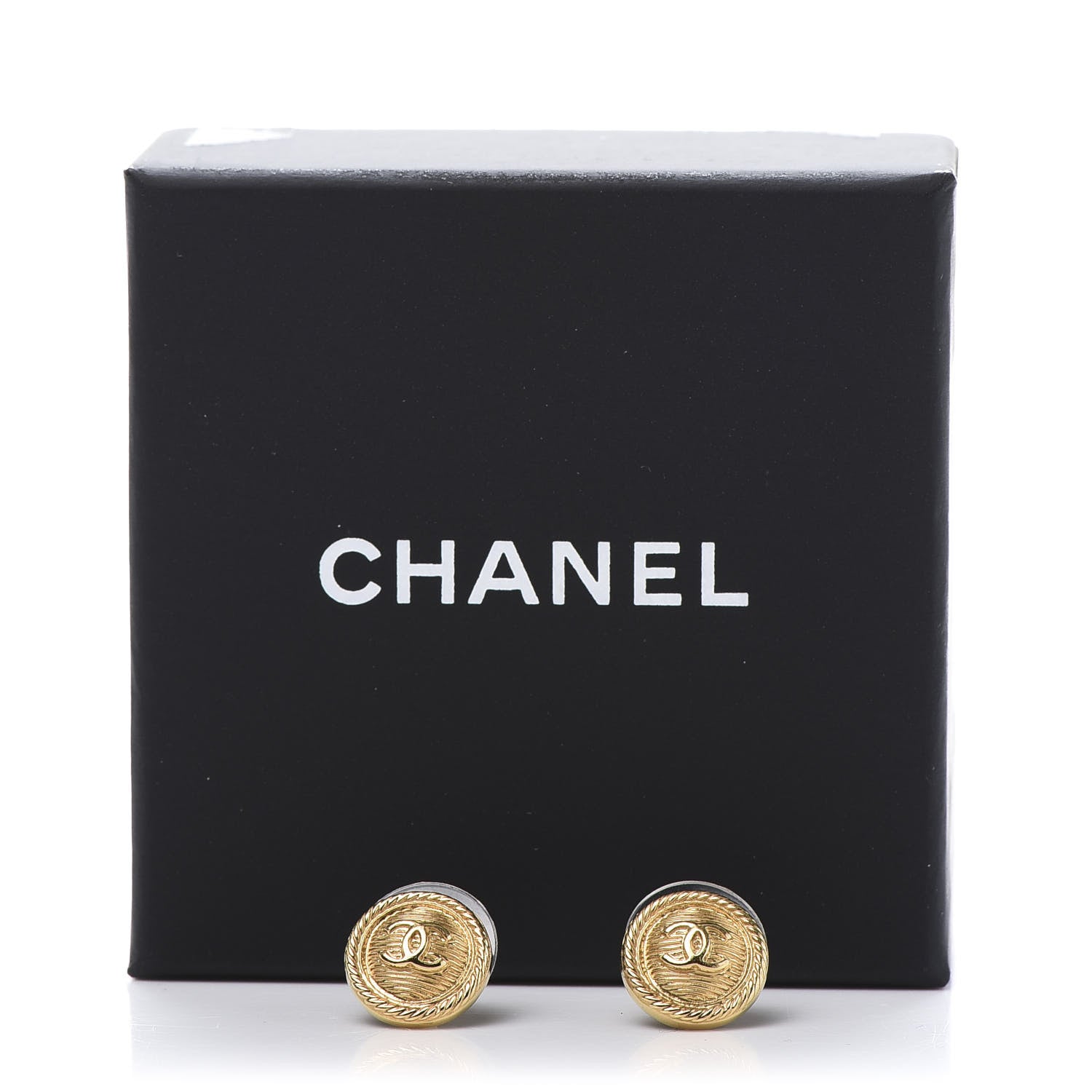 Chanel CC Button Earrings Gold 5 of 5