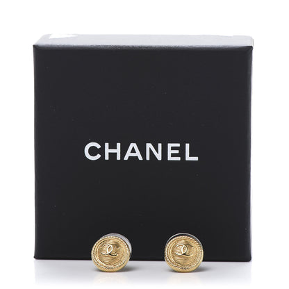 Chanel CC Button Earrings Gold 5 of 5