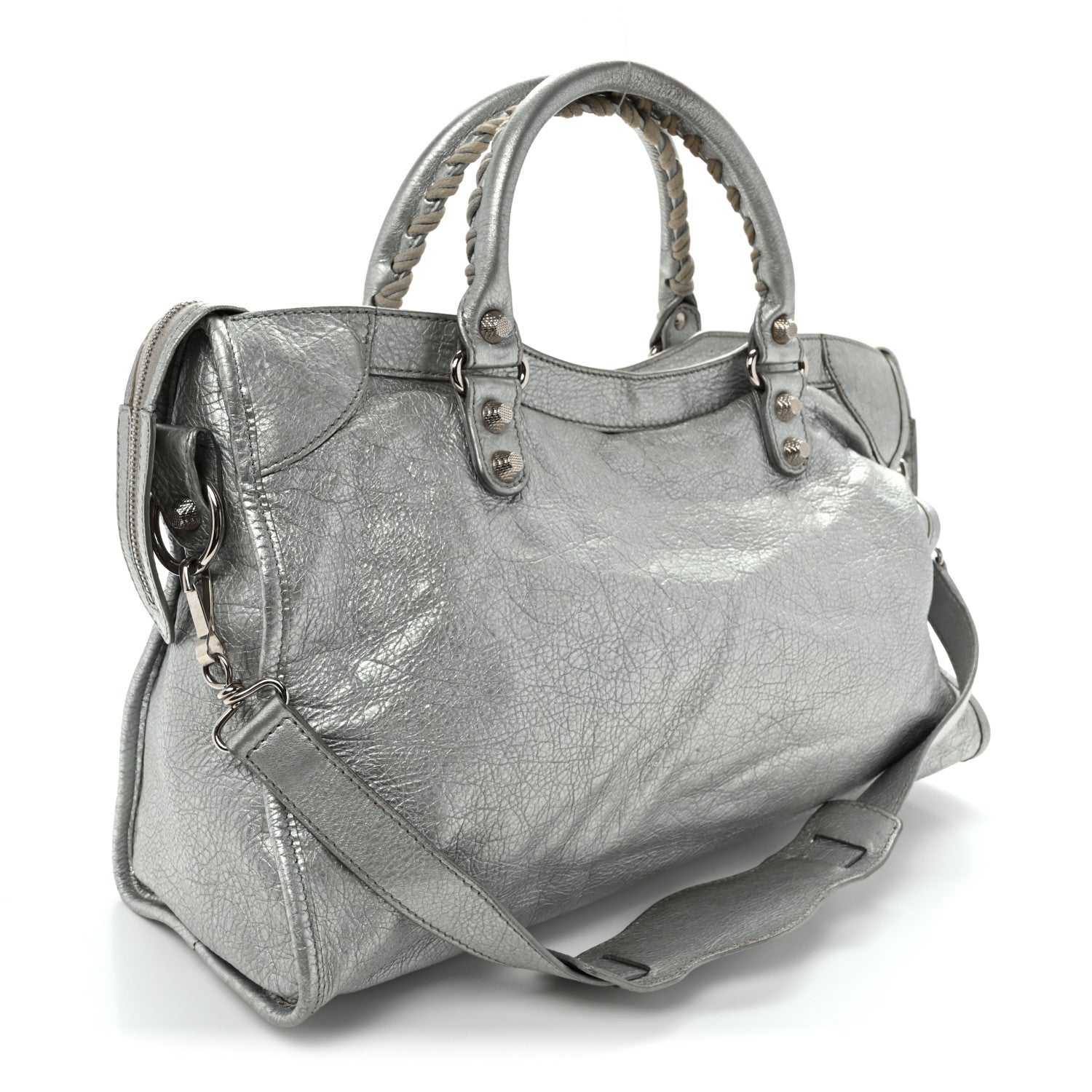 Balenciaga Metallic Agneau Giant 12 Silver Hardware City Gris Aluminum 4 of 12