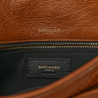 Saint Laurent Crinkled Calfskin Matelasse Monogram Medium Niki Chain Satchel Light Caramel 7 of 14