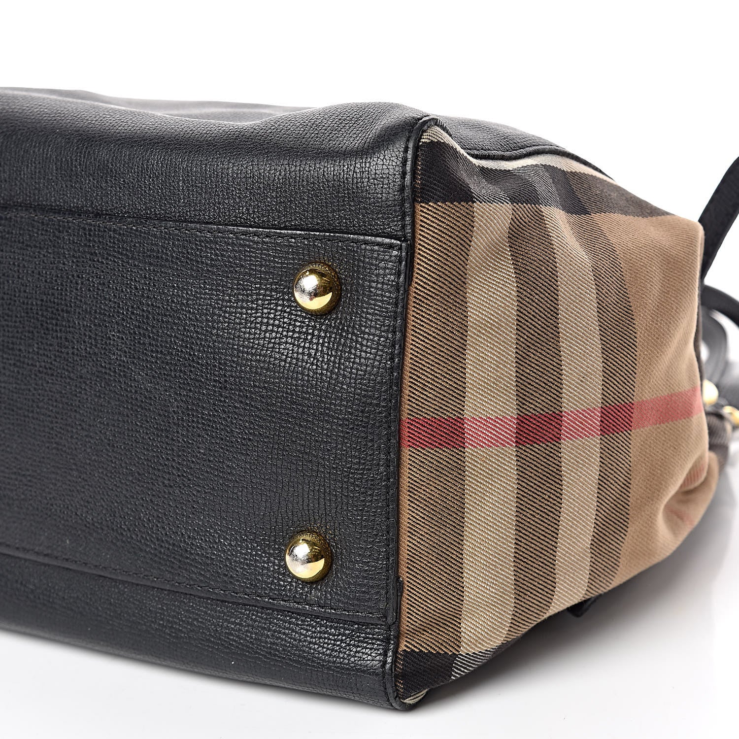 Burberry Grainy Calfskin House Check Small Canterbury Black 8 of 10