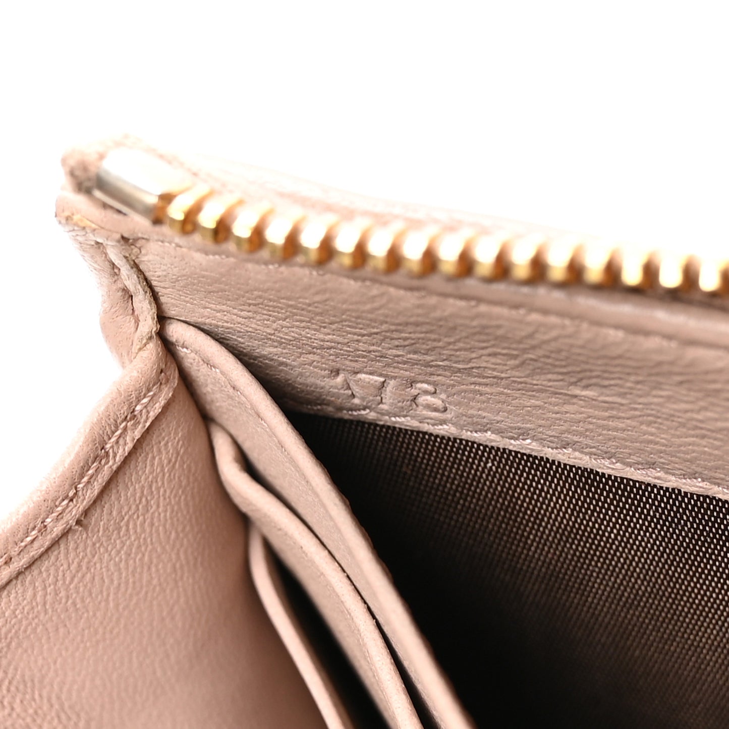 Nappa Matelasse Zip Around Wallet Pomice