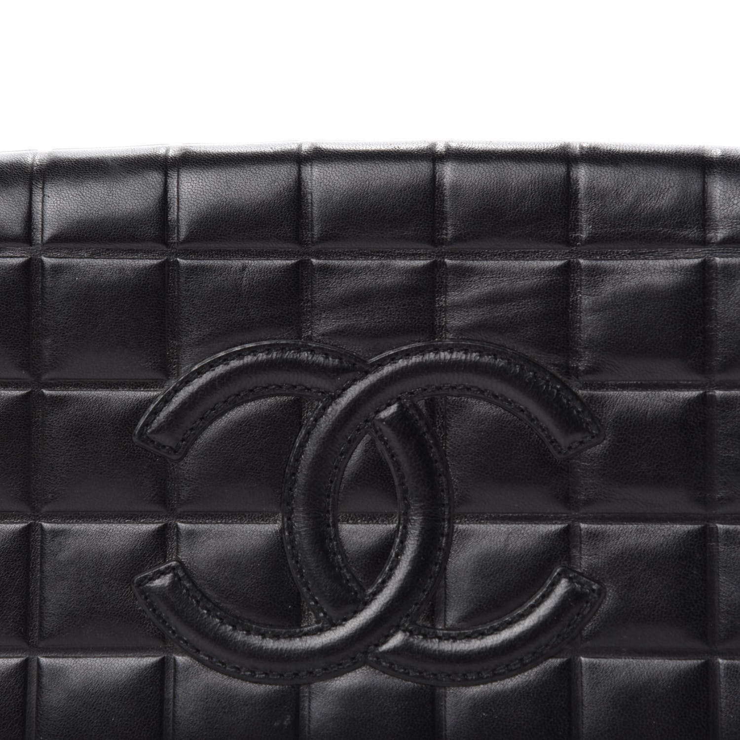 Chanel Lambskin Quilted CC Chocolate Bar Flap Black 11 of 12