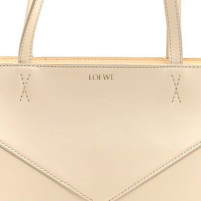 Loewe Shiny Calfskin Mini Cropped Puzzle Fold Tote White 8 of 10