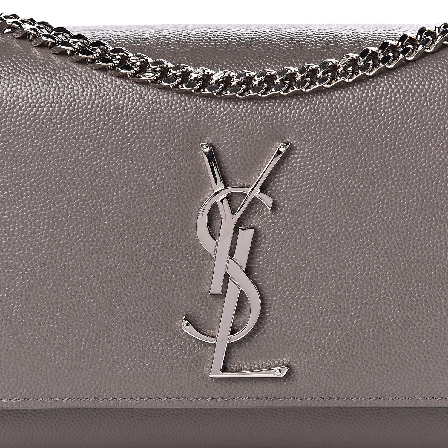 Saint Laurent Grain De Poudre Small Monogram Kate Satchel Fog 10 of 10