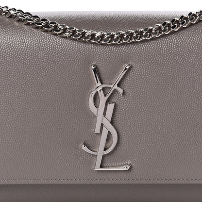Saint Laurent Grain De Poudre Small Monogram Kate Satchel Fog 10 of 10